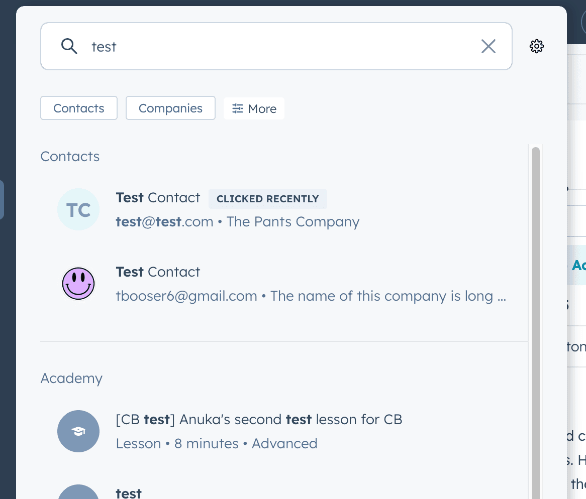 HubSpot Global Search